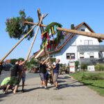 Der Baum wurde am Festplatz von den Kerwasburschen aufgestellt